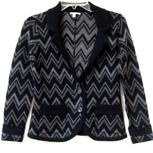 Zig zag knit blazer